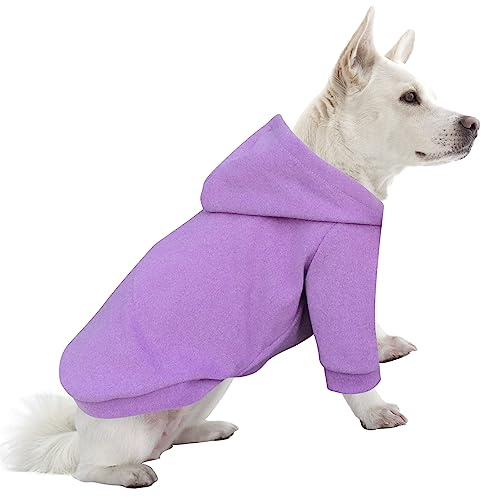 HuaLiSiJi Felpa Cane Taglia Grande Maglione per Cani Taglia Grande Pigiama per Cani, Caldo e Leggero, Tessuto Morbido Facile da Indossare e Bei Colori (3XL, Viola)