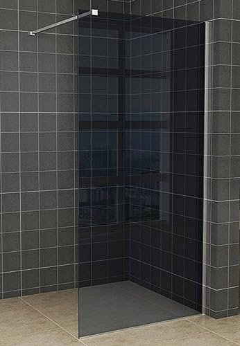 Saqu Subtly Duschwand exkl. Wandprofil 160x200 cm - Walk In Dusche - NANO Glas Duschtrennwand Badewanne Duschwand Rauchglas