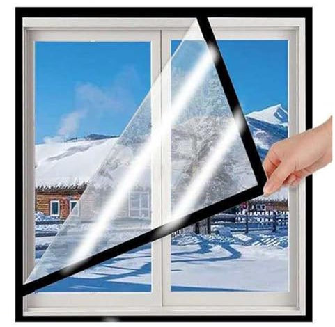 Transparente Fenster-Isolierfolie,Dauerhaft Fenster-Kunststoff-Isolierset,EVA-Thermovorhang,Wärmeschutzvorhang,Wasserdicht,Winddicht,Kälteschutzabdeckungen,Wiederverwendbar (150cm x 200cm)
