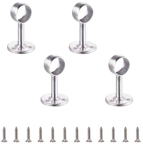 INCREWAY Kleiderstange aus Edelstahl, Ø 32mm (1-1/4) Hebelhalterung für Kleiderschrank mit Stangenhalter, Deckenhalter für Vorhang, 4er-Set