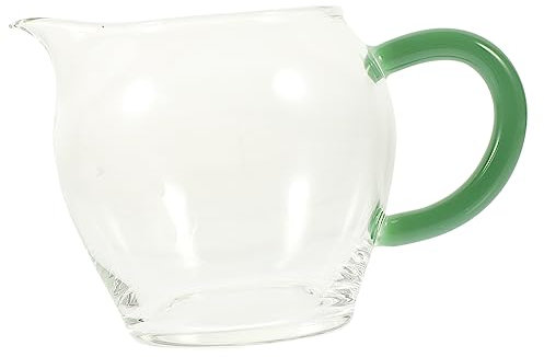 Mikinona Fair Cup Gravy Boat Glass Tea Pitcher for Kitchen Gravy Serving Bowl Spout for Pouring Sauces and Beverages for Family Dinners and Tea Parties