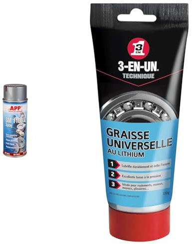 APP SM 1100 Graisse cuivrée en spray | Graisse haute temperature | Graisse en spray avec protection & 3-EN-UN Technique • Graisse Universelle au Lithium • Tube • Forte adhérence • Résiste à l'eau