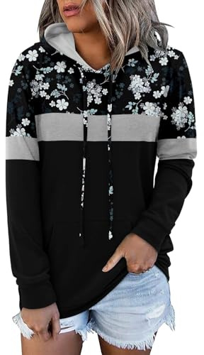 KISSMODA Hoodies for Women Camo Leopard Print Tops Pullover Hooded Sweatshirt Drawstring with Pocket