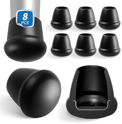 8-Piece Silicone Chair Leg Caps, Furniture Floor Protectors for Hardwood Floors, Noise-Reducing Rubber Covers (Fits 16-19mm Legs) - Scratch Prevention & Floor Protection