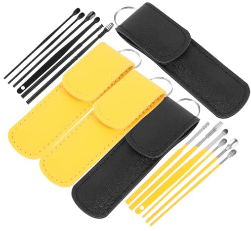 minkissy 4sätze Ohrenschmalzreiniger Set Aus Metall Tragbares Ohrreinigungswerkzeug-set Praktischer Ohrenschmalz-entfernungsset Für Haushalt