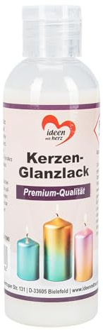 Ideen mit Herz Kerzen-Glanzlack | Premium-Qualität | 100 ml | Hochglanzlack für Kerzen | Grundierung für Aqua-Transfers Deluxe