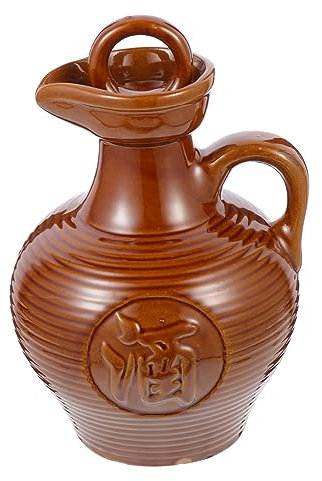 OKUMEYR Ceramic Hip Flask Wine Container for Home Portable Wine Kettle Handle in Ceramic Material for Kitchen Supplies