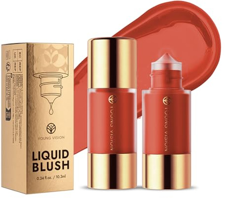 Liquid Blush Cream Face Blush - Soft Velvet Silk Texture, Long-lasing, Buildable and Blendable, Moisturizing Face Liquid Blush Stick for Cheek (05#, 37g)
