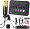 OFFCUP Paquete de Equipo de Podcast, Interfaz de Audio y Micrófono de Condensador con Trípode, Mezclador de DJ y Tarjeta de Sonido en Vivo para Podcast Transmisión Voz PC Smartphone