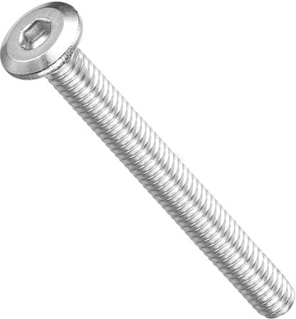 METALLIXITY Flat Head Hex Socket Cap Screws Bolts(1/4-20x2-1/2) 12Pcs, 304 Stainless Steel Hex Socket Furniture Bolts Screws - for Furniture Woodworking Project, Silver Tone