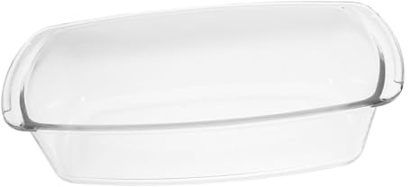 Didiseaon Rectangular Glass Baking Pan 1.8 L for Cake and Bread Loaf, Heat-Resistant and Easy to Clean Bakeware for Kitchen and Bakeries