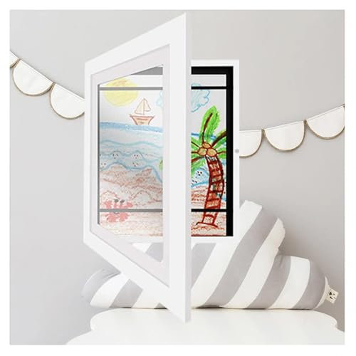 Wizvox Kunstfotorahmen FüR Kinder, FrontöFfnung Acryl Kunst Fotorahmen A4 Bilderrahmen, Wechselbar Wohnkultur,Weiß-1Stück