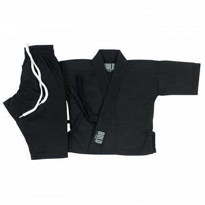 Infant Martial Arts Training Uniform Set, Black, 6 Months, with White Belt