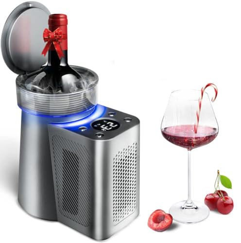 Enfriador de vino eléctrico con temperatura ajustable de 2 a 20 °, luces LED y pantalla digital, refrigeración física para retención de sabor original