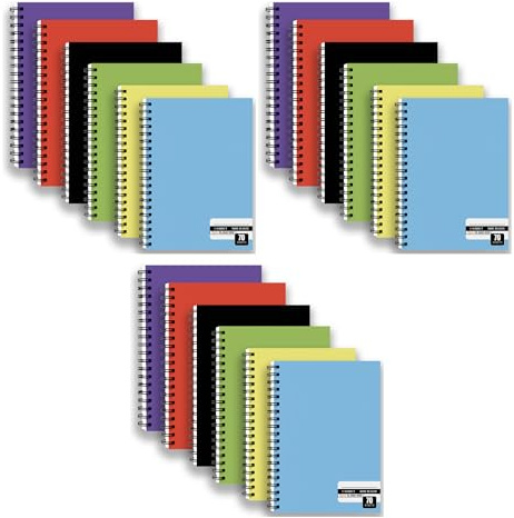 The Jumble Words Spiral Notebook 18 Pack, College Ruled Notebooks Bulk, 70 Sheets Each, Spiral Bound Wide Ruled Notebook Set for Students, Office Work, School Supplies & Note Taking