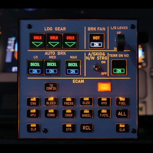 ENGINEMECH Flight Simulator Panel - HOME COCKPIT Landing Gear Indicator Integrated Panel for MSFS 2020/2024, Plug-and-Play Game Panels - Flight Control Unit