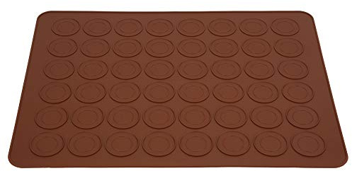 Tappetino da forno in silicone per macaron 48 fori Antiaderente riutilizzabile Macaron Pad Strumento per decorare torte per la di casa Pasticceria Colore caffè 38,5x28,5 cm