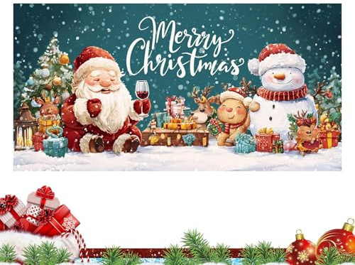 Copertura per Porta del Garage a Tema Natale 400 X 180 Cm Decorazione