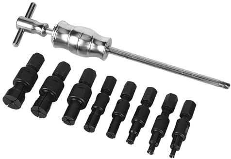 Tbest Professionelles, Robustes Sackloch-Lagerabzieher-Set, 9-teiliges Set mit Gleithammer und Spannzangen Zum Ausbau des Internen Abziehers, Werkzeugkasten für die Kfz-Wartung Im
