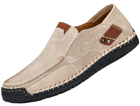 Generiska vandringsskor herr storlek 47 – fritidsskor herr läder promenadskor fritid vandringsskor andningsbara utomhusskor varma komfortskor komfort inomhusskor bekväma sneakers, Beige, 39 EU