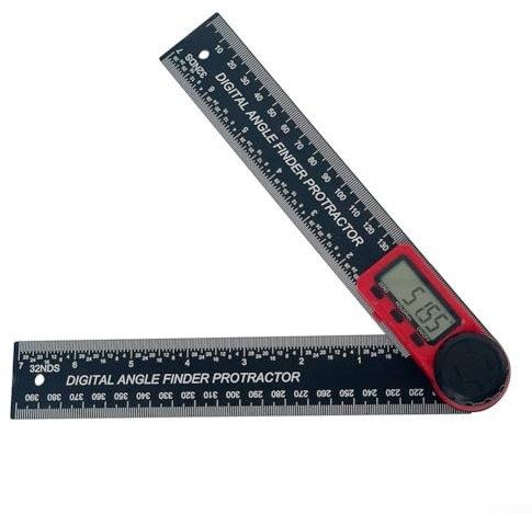 2-in-1 Digitaler Winkelmesser und Winkelmesser mit ForZero und Rückwärtswinkel-Funktionen für präzise Winkelmessung in Tischlerei und DIY-Projekten (rot)
