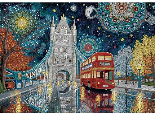 lamplig 1000 Piece Jigsaw Puzzles for Adults London Tower Bridge Bus Puzzle