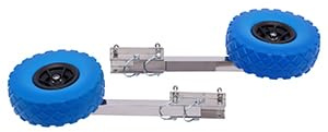MccoMMon Ruote gonfiabili, ruote posteriori in acciaio inox, diametro 25 cm, ruote di trasporto fino a 150 kg, per gommoni, rimorchi, sport acquatici