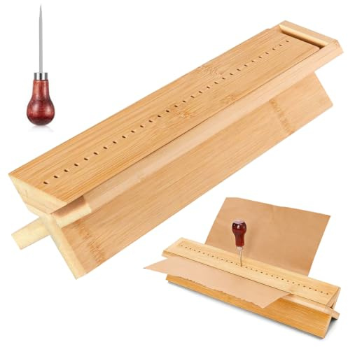 Set di Rilegatura in Legno con Punzoni – Strumenti Precisi per Quaderni DIY, Agende, Riviste e Brochure, Kit Portatile per Carta, Tessuto, Pelle e Artigianato, Facile da Usare a Casa o in Laboratorio
