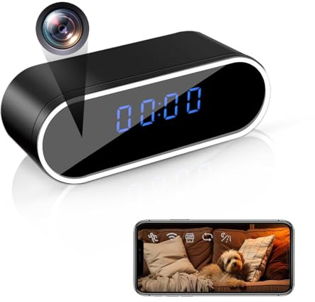 WiFi Clock Mini Camera Covert Nanny Cam Wireless Small Hidden Camera 1080P | HD Secret Camera Spy Video Recorder with Night Vision Motion Detection Indoor Security Camera for Home