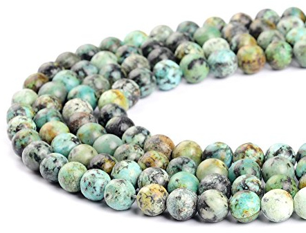 Ruilong, perle naturali africane in turchese 2/3/4/6/8/10/12 mm, Turquoise, 6 mm