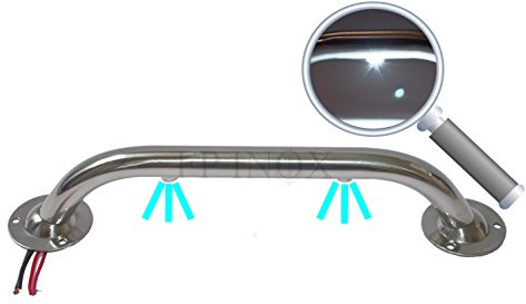 Pasamanos 2 LED ☼ blanca (rampa) acero inoxidable 316 longitud 560 mm