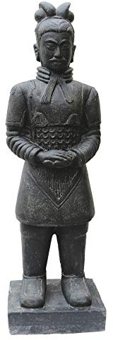 STONE art & more Chinesischer Krieger, 150 cm, Steinfigur, Terrakotta Armee, Steinguss, Deko Garten, frostfest