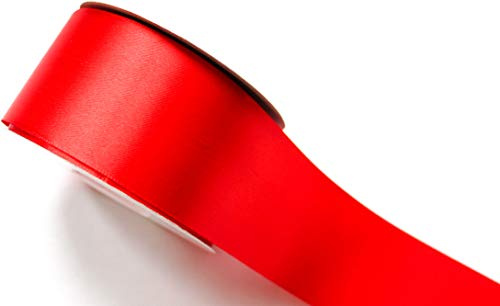 CaPiSo 22 m band 50 mm satinband presentband dekorationsband satinband bröllop jul (röd)