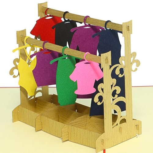LINPOPUP®, LIN17594, Pop Up Karte Geburtstag, Pop Up Geburtstagskarte, Kleiderschrank Grußkarten, 3D Karten Mode Design, Gutschein Kleidung, Einkaufen Gutscheinkarten, Geschenkkarten, N348