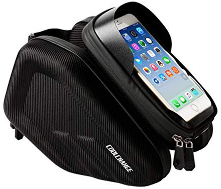 KUANDAR Wasserdicht Fahrrad Rahmentaschen, Fahrrad Handy Tasche Fahrradlenkertasche Handyhalterung Mit Sonnenblende Wasserdicht, für Smartphone bis zu 6.0/6.2 Zoll Handytasche, 6.0inch