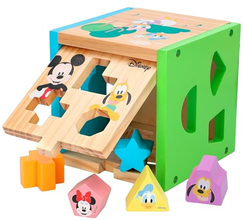 WOOMAX – Cubo 13 stycken encajables madera Disney baby (ColorBaby 48717)