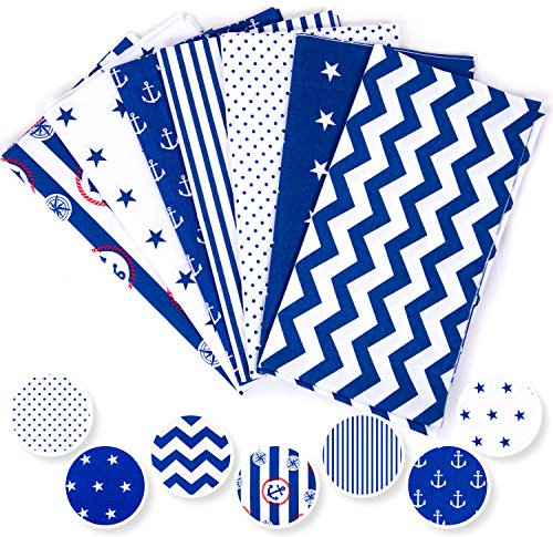 Amilian Baumwollstoff Meterware Stoffe Stoffreste zum Nähen Stoffpaket Paket: 7 Stück je 50 x 80cm für Patchwork 100% Baumwolle DIY Baumwolltuch SET 1