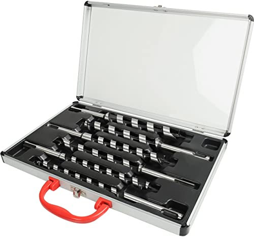 WALTER Schlangenbohrer-Set SDS+ 6 tlg., 230 mm Lang und Durchmesser zwischen 10 mm und 20 mm, aus Karbonstahl, spezielle Schneidegeometrie für saubere Schnittkanten, inkl. robuster Aufbewahrungskoffer