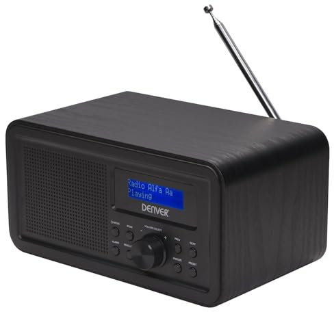 Denver Radio DAB-30 Dab+ con sintonizador FM y función Despertador, Color Negro
