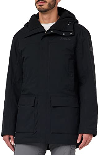 Schöffel Herren Ins. Parka Rotterdam M, wind- und wasserdichter Herren Parka mit Teddyfutter, Wintermantel mit 4-Wege-Stretch und Kopfhörerausgang, black, 52