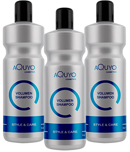 Style & Care Volumen Shampoo für feines und dünnes Haar (3x 1000ml) | mildes Shampoo reinigt und pflegt das Haar | Haarshampoo ist salzfrei, silikonfrei und parabenfrei