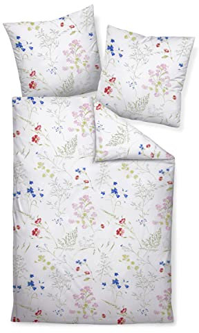 Traumschloss Bettwäsche »Seersucker« Blumen weiß, 135x200 & 80x80, Krepp-Struktur, perfekt für den Sommer