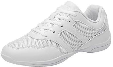 Cheerleading, skor, kvinnor, ungdomar, flickor, cheerleading, sneakers, vita, tumblande, stuntskor, lätta, nät, läder, yoga, gymnastik, dansskor, Vitt, 40.5 EU