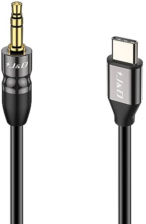 J&D USB-C zu 3,5 mm 1/8 zoll Audio Aux Kabel, kompatibel mit iPhone 16/17 serie, kompatibel mit Google Pixel 10/9/8, MacBook, 1 m