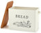 Homikit Bread Bin, Metal Bread Box with Wooden Cutting Board Lid, Extra-Large Bread Storage Holder for Kitchen Countertop, 33x18x24.5cm Holds 2+ Loaves, Vintage & Farmhouse Décor - Cream