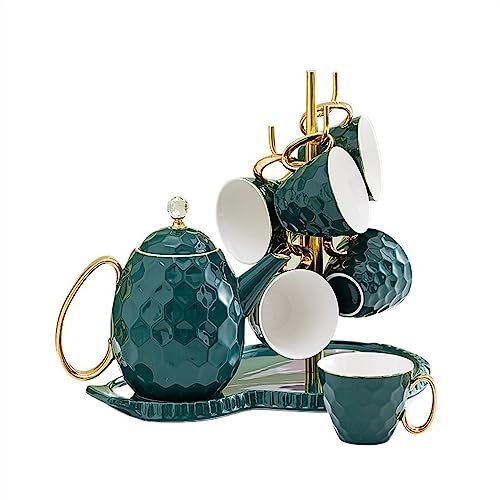 Carafe d'eau Tasse à thé Moderne Bouilloire Tasse Ensemble ménage Tasse à Boire en céramique Famille Salon hospitalité Carafes (Color : Bianco)