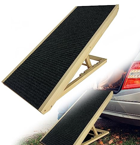 JOIEYOU Hunderampe Haustiertreppe 100cm Faltbar Hundetreppe Rampe Hund Anti-rutsch Petwalk Hundeleiter Auffahrrampe Tiertreppe Hundeleiter Katzentreppe, 100x40x60cm (Typ A)
