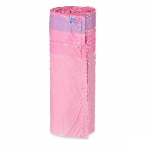 BigBuy Home Bolsas de Basura Perfumado Autocierre Rosa Polietileno 15 Unidades 30 L
