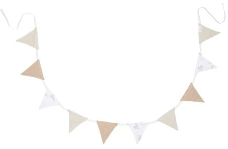 Little Dutch Wimpelkette Girlande Stoff Baby Bunny beige weiß - Newborn Naturals