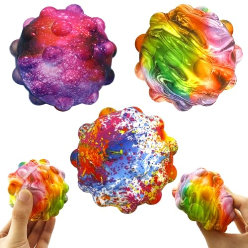 3 Stück Stressbälle, Antistressball, Knautschball, Pop it Ball, Wutball für Kinder, Fußball Stressbälle, Lustige Gesichter Softball, Anti Stress Spielzeug für Kinder und Erwachsene